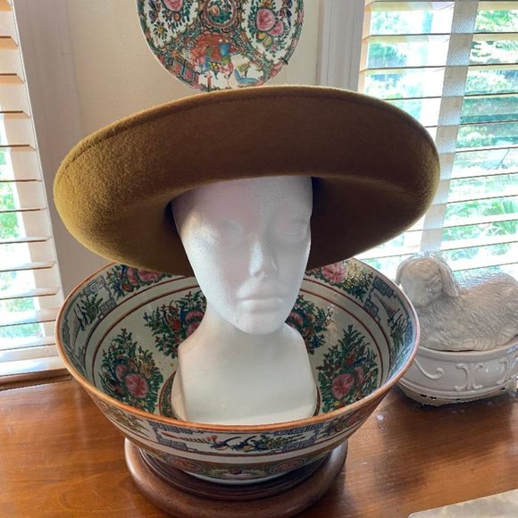 NYC Designer Toucan 100% Wool Felt Wide Brimmed Hat Floral and Ribbon Decoration main image 10